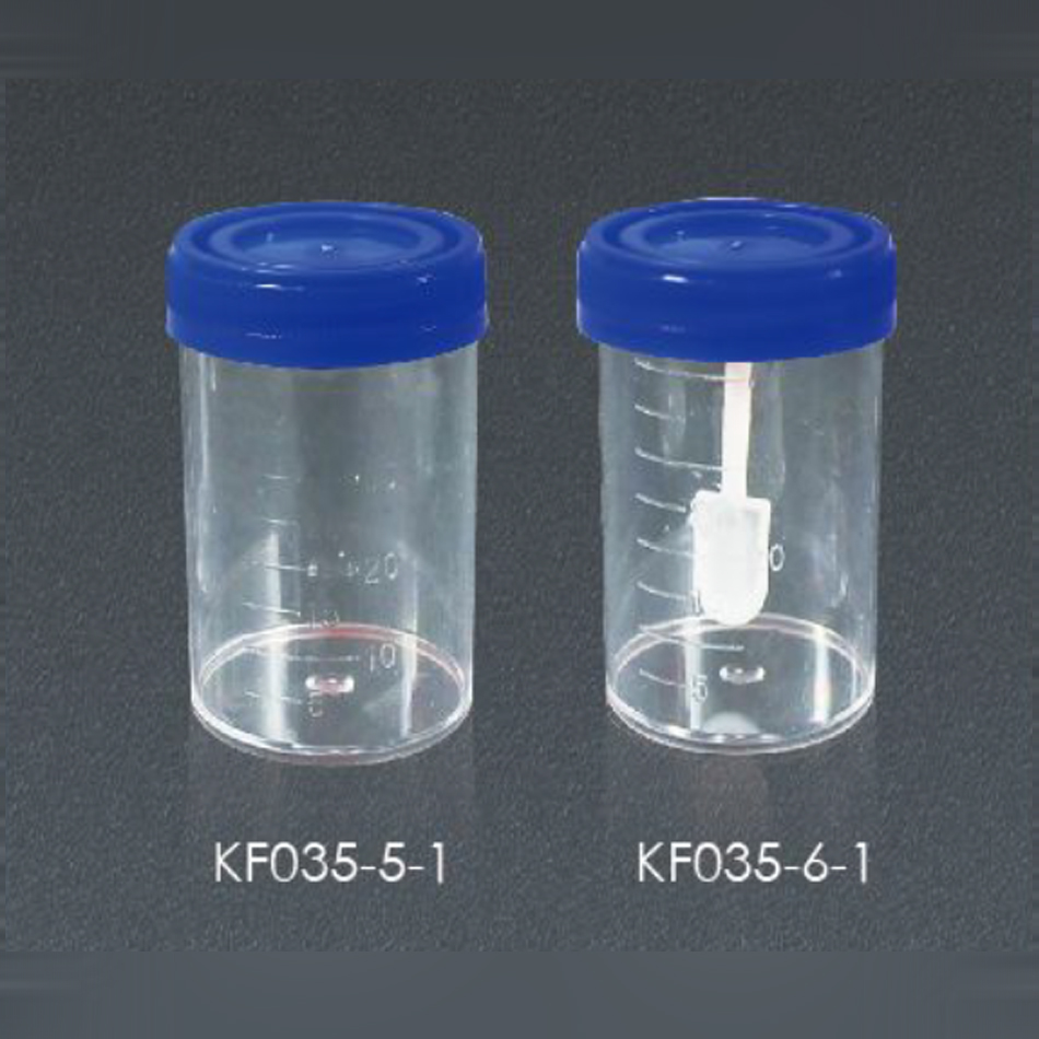 Stool container with screw cap